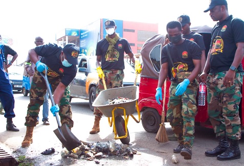Some of the personnel during the clean-up exercise
