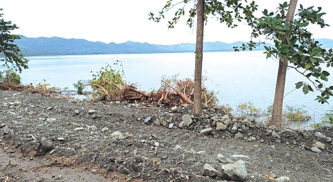 A section of Lake Bosomtwe's core zone destroyed by some unknown persons