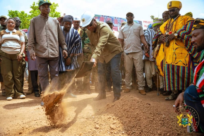 Prez Mahama unveils major steps to end food glut, cuts sod for 24-hour markets
