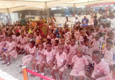 Some of the learners seated during the event to reopen the school for academic work
