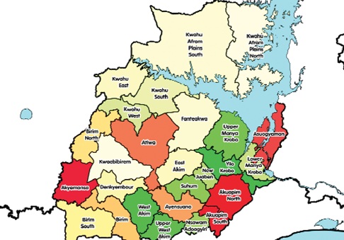 Kwahu West Municipality map Credit Wikipeadia