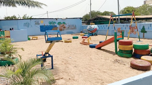 The exact spot where the microlight aircraft crashed has been converted into a playground for the learners