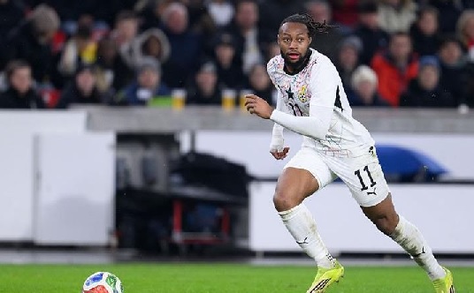 Antoine Semenyo in action during the international friendly match between Germany and Ghana