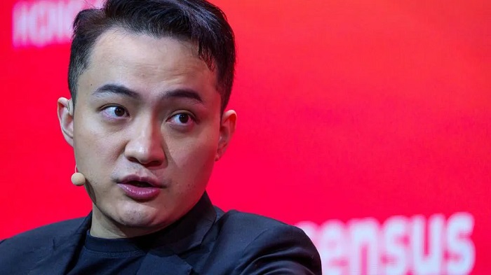 Justin Sun at a crypto conference in 2025