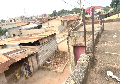 An aerial view of part of the town