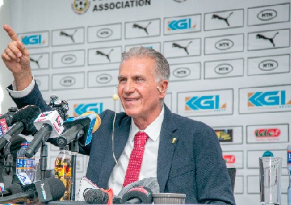 Carlos Queiroz addressing the media in the packed conference room last Thursday