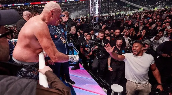 Tyson Fury (left) has won 35 pro fights with two defeats and one draw, while Anthony Joshua (right) has won 29 and lost four