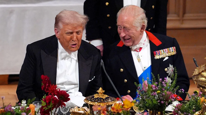 Trump and the King were pictured interacting amicably at many points in Trump's state visit to the UK in September