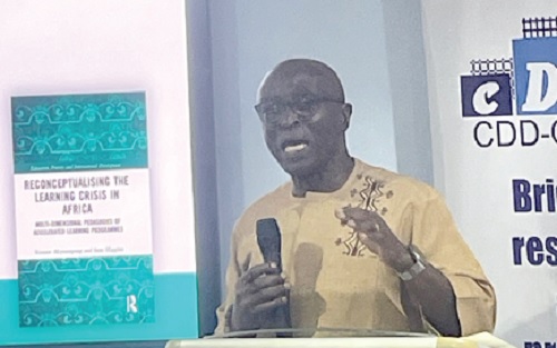 Prof. Kwame Akyeampong, a professor in International Education and Development,  speaking at the lecture