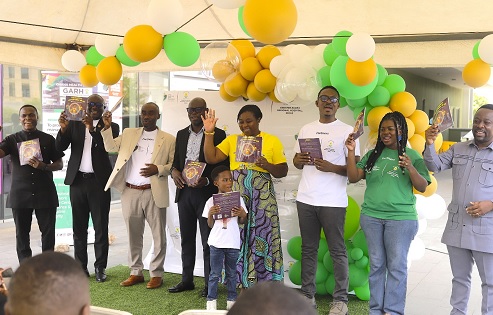 Dr. Leslie Issa Adam-Zakariah (2nd from left), Medical Director of the Greater Accra Regional Hospital, Samuel Frimpong (3rd from right), Founder of the Child Health and Safety Organisation (CHSO), and other dignitaries launching the Child Health and Safety Organisation