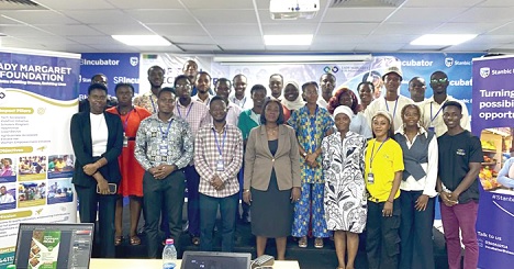 Dr Margaret Opoku Agyeman (4th from left), Founder and Chief Executive Officer of the foundation, with facilitators and participants after the closing ceremony