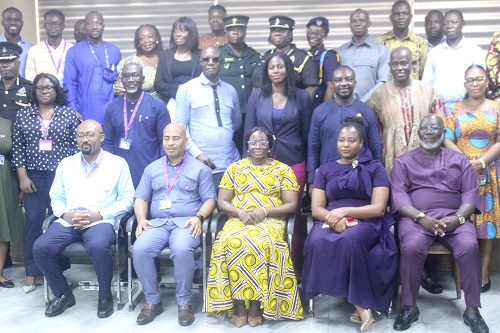 Seated from left: Abdul Noor Wahab, Director, Water Resources &amp; Renewable Energy, VRA; Patrick Mireku, Director, Environment &amp; Sustainable Development, VRA; Lilian Baeka, Chief Director, GARCC; Akosua Owusu-Efaa, Senior Engineer, VRA; Kenneth Kabu Kofi Kanor, District Chief Executive, Ada East, and other participants. Picture: ESTHER ADJORKOR ADJEI