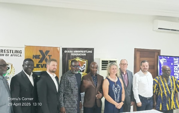 Charlse Osei Asibey (4th from left), GAF President pose with executives of Next Level Energy Group after the event