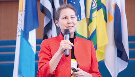 Dr Lisa Beardsley, Director of Education for the General Conference System of the SDA Church, speaking at the inauguration