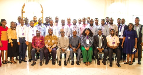 Alhaj Mohammed Saaka Dumba (seated 3rd  from left), President of CILT, with other facilitators and participants after the workshop
