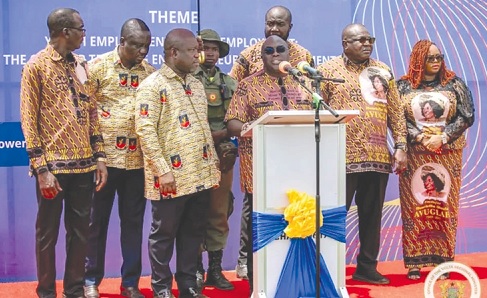 Julius Debrah, Chief of Staff, speaking at the function