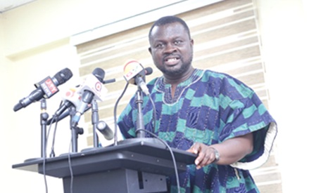 Albert Dwumfour, GJA President, addressing the Annual General Meeting. Picture: BENEDICT OBUOBI