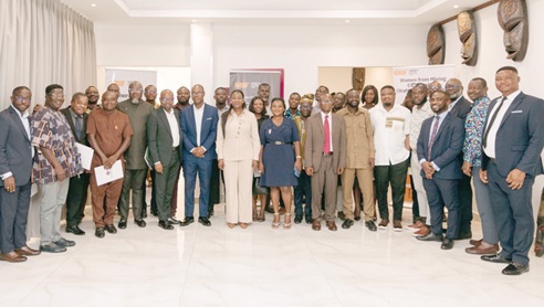 Justina Nelson (arrowed), CEO, MIIF, some managers with editors and senior journalists