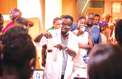 Dr. Eric William Ampadu, demonstrating a process to the participants.