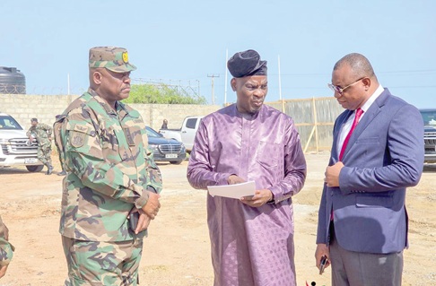 Haruna Iddrisu (middle), Education Minister, sharing ideas with Lieutenant General William Agyapong (left), Chief of Defence Staff, and Ernest Brogya Genfi, Deputy Minister of Defence