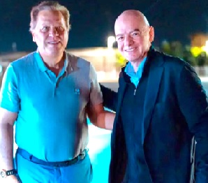 Gianni Infantino (right), pictured with Colombian FA president Ramon Jesurun