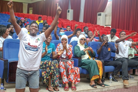 Mood of the supporters of Accra Technical University (ATU) after the final results. Picture: BENEDICT OBUOBI