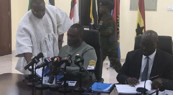 Dr Cassiel Ato Forson, Minister of Finance (right) has officially handed over the administration of the Ministry of Defence to Kenneth Gilbert Adjei