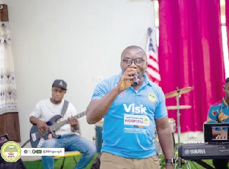 Music therapy session ongoing at the studio at Ho Teaching Hospital.