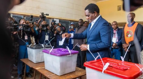 President Hakainde Hichilema is hoping to win a second five-year term