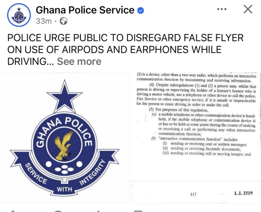 Police urge public to disregard flyer on use of AirPods and earphones while driving 