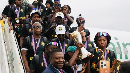 WAFCON 2026 champions Cameroon were greeted by thousands of joyous supporters on their return to Yaounde on Monday