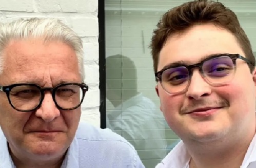 Clément Vandenkerckhove (R) with his father Prince Laurent