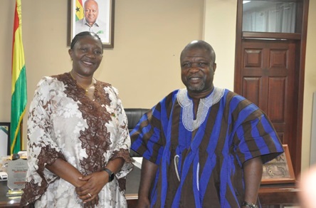  Ndiyakupi Nghituwamata (left), the Namibian High Commissioner, and James Gunu, Volta Regional Minister