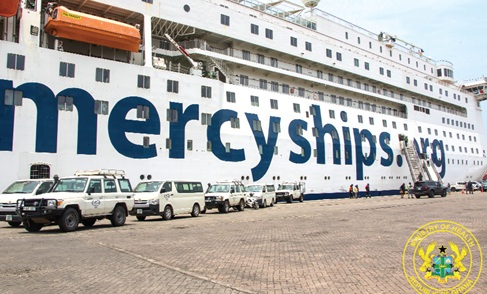 The Global Mercy, the world's largest civilian hospital ship, has docked at the Tema Port