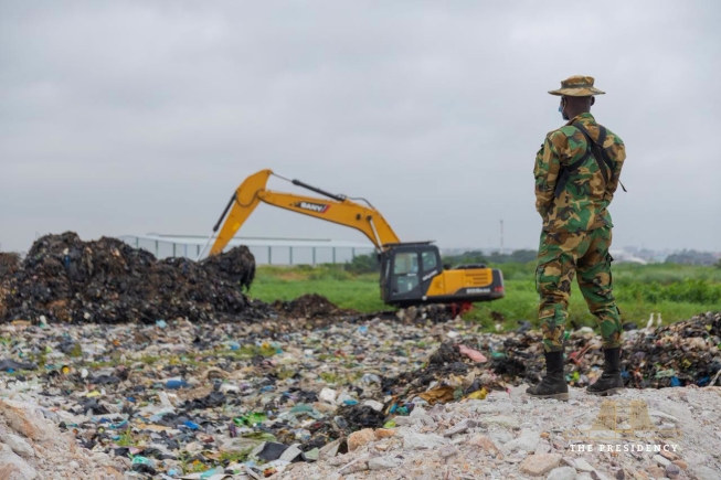 48 Engineer Regiment commences work to reclaim Lafa water retention basin at Mallam in Accra