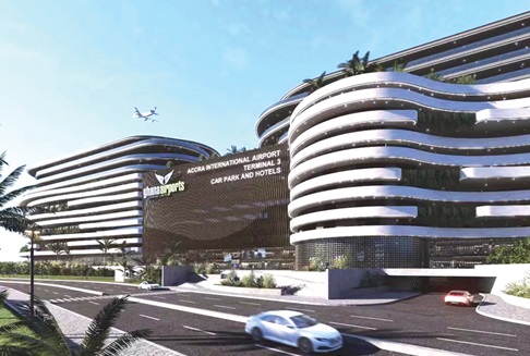 Artist's impression of the Multipurpose Multi-tiered Car Park and Airport Hotels Complex at Accra International Airport Artist's impression of the Multipurpose Multi-tiered Car Park and Airport Hotels Complex at Accra International Airport