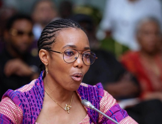Dr Zanetor Agyeman-Rawlings, Minister of Environment, Science and Technology designate, taking the oath. Picture: ELVIS NII NOI DOWUONA