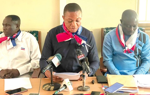 Richard Takyi Mensah (middle) addressing the press conference