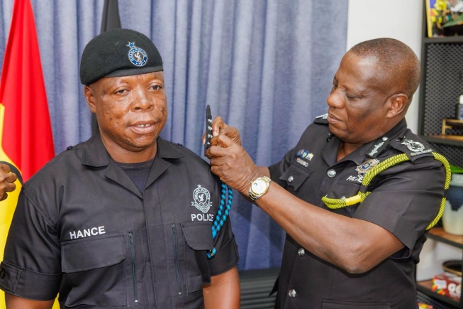 IGP promotes policeman to rank of Chief Inspector for saving lives during Aboso fire outbreak