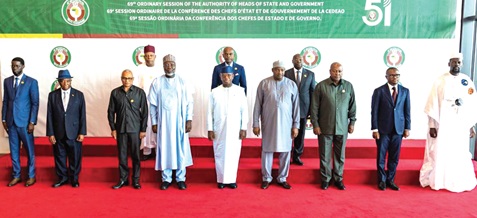 President Mahama (3rd from right) with other Heads of State at the 63rd Ordinary Session of the Authority of Heads of State and Government in Sierra LeonePresident Mahama (3rd from right) with other Heads of State at the 63rd Ordinary Session of the Authority of Heads of State and Government in Sierra Leone