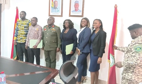 Maj. Gen. Maxwell Obuba Mantey (3rd from left), Director-General, Narcotics Control Commission, with representatives of the licensees Maj. Gen. Maxwell Obuba Mantey (3rd from left), Director-General, Narcotics Control Commission, with representatives of the licensees