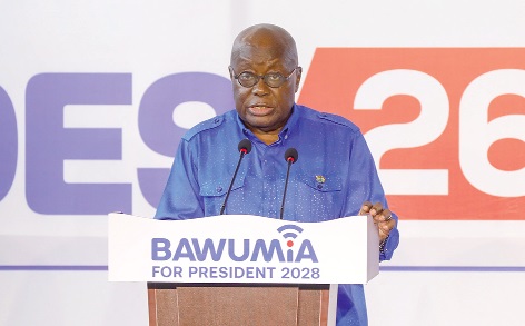 Nana Akufo-Addo, former President, addressing the NPP Nana Akufo-Addo, former President, addressing the NPP