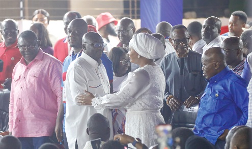 Samira Bawumia (2nd from right) congratulating her husband, Dr Mahamudu Bawumia, flag bearer, NPP, after his victory speech• Samira Bawumia (2nd from right) congratulating her husband, Dr Mahamudu Bawumia, flag bearer, NPP, after his victory speech Samira Bawumia (2nd from right) congratulating her husband, Dr Mahamudu Bawumia, flag bearer, NPP, after his victory speech• Samira Bawumia (2nd from right) congratulating her husband, Dr Mahamudu Bawumia, flag bearer, NPP, after his victory speech