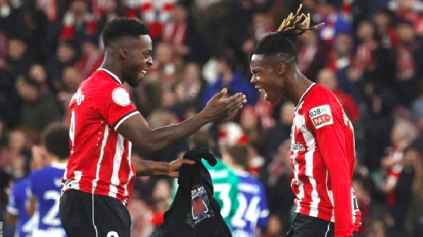Nico Williams and Inaki Williams (left) delighted to return to the team