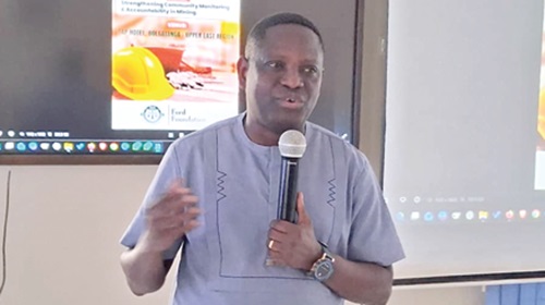 Dr Chris Anab, Executive Director of Tama Foundation, speaking at the workshop in Bolgatanga 