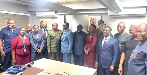 Anthony Kwasi Sarpong (middle), Commissioner-General, Ghana Revenue Authority, with members of the National VAT Compliance and Enforcement Team