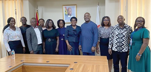 Prof Ahmed Jinapor (4th from right), Director-General of GTEC with officers from both institutions