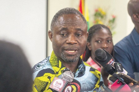 Kwabena Mintah Akandoh, Minister of Health, addressing the media during the engagement. Picture: CALEB VANDERPUYE 