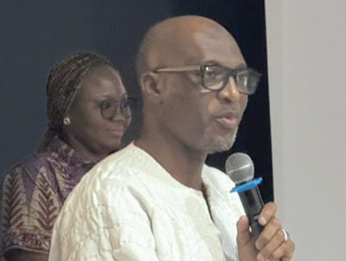 Muntaka Mohammed-Mubarak (left), Minister for the Interior, speaking at the event 
