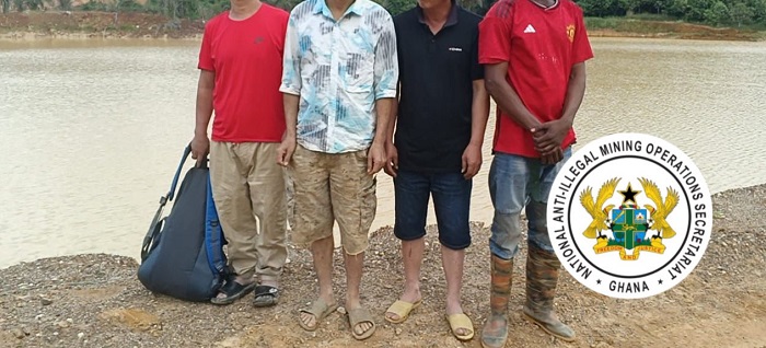 NAIMOS arrests foreign nationals in Mpohor illegal mining raid